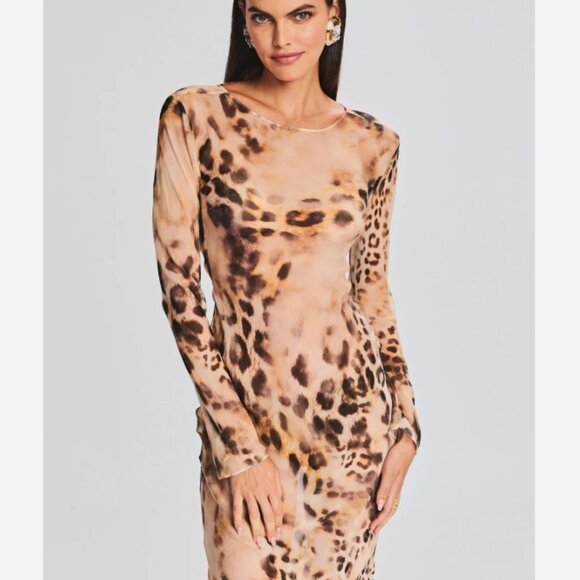 NWT retrofete Vienna Dress in Vintage Cheetah size medium - Picture 3 of 6